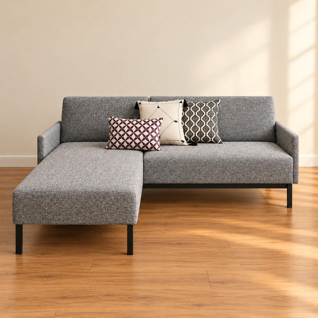 Grey L-Shaped Sofa