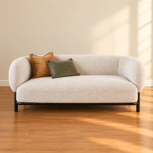 Ivory Curved Loveseat