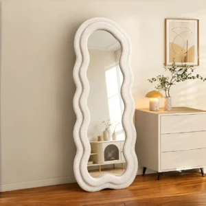 White Double Wavy Mirror